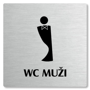 WC muži, 80x80mm, stříbrná, Nevada